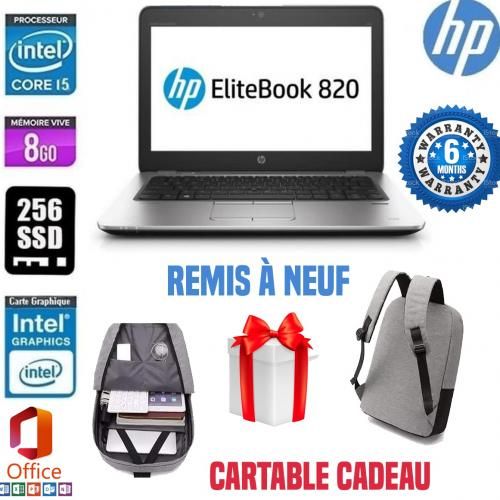 Hp Pc Portable Elitebook i5 6éme génération 8go Ram 256go SSD+Cartable Cadeau (Remis à neuf)| Fiche Technique et Prix au Maroc