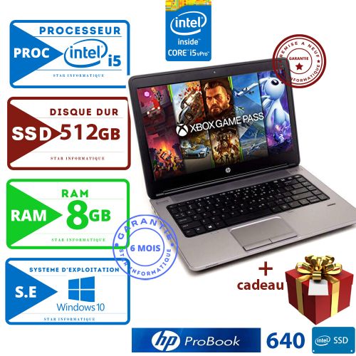 Hp PC Portable Probook 640 Core i5- 512Gb SSD- 8GB RAM -14“- remis a neuf| Fiche Technique et Prix au Maroc
