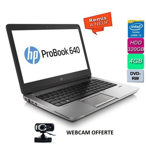 Hp PC Portable Probook 640 G1 -i3 4eme 320Gb 4GB RAM 14“Sans webcam remis a neuf| Fiche Technique et Prix au Maroc