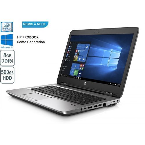 Hp ProBook 640 G2 6éme génération -14“- Core i3 8Go RAM DDR4 - 500GB -Remis a neuf| Fiche Technique et Prix au Maroc