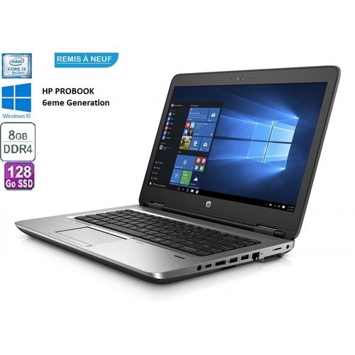 Hp ProBook 640 G2 Core i3 6éme génération -14“ -  8Go RAM - SSD128GB Remis a neuf| Fiche Technique et Prix au Maroc