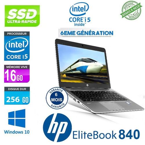 Hp ULTRAPORTABLE HP 840 G3 i5 6ÉME GÉNÉRATION RAM 16GB 256SSD - Remise à neuf| Fiche Technique et Prix au Maroc