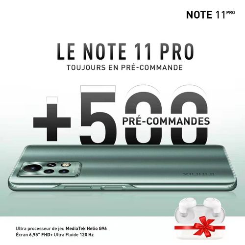 Infinix Note 11 Pro - 6.95“ - (8 Go-128 Go) Helio G 96 - 64 MP - Green + Kit XE15| Fiche Technique et Prix au Maroc