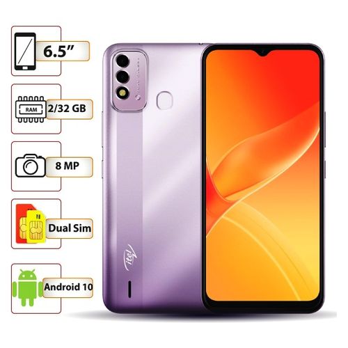 Itel Telephone 6.5“ 3G+- 32Gb Ram2Gb-Double SIM 5000mAh-8MP-Gradation Purple| Fiche Technique et Prix au Maroc
