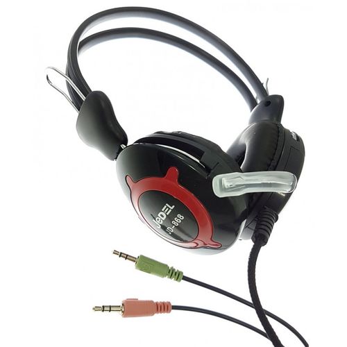 Jedel Casque PC avec microphone antibruit, stéréo - Noir et Rouge - Neuf| Fiche Technique et Prix au Maroc