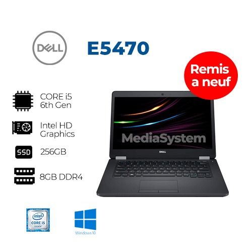 DELL LATITUDE E5470 PC PORTABLE Corei5-6th RAM-8GB SSD-256 -REMIS A NEUF| Fiche Technique et Prix au Maroc