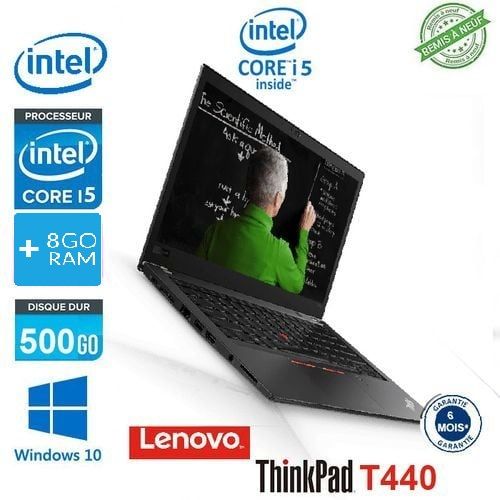 Lenovo Thinkpad PC Thinkpad-T440 Core i5-4eme 14Pouce RAM 8GB 500 HDD -Remis a Neuf| Fiche Technique et Prix au Maroc