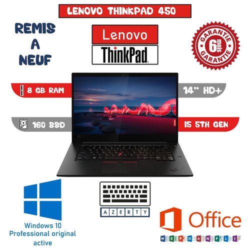 Lenovo Thinkpad ThinkPad Core i5-5eme 14’’ Clavier AZERTY RAM 8GB SSD 160GB Remis a neuf| Fiche Technique et Prix au Maroc