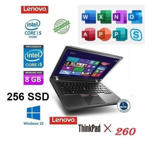 Lenovo Thinkpad ThinkPad X260, Intel Core i5 - 6eme génération,RAM 8Go,  256 SSD -REMIS A NEUF| Fiche Technique et Prix au Maroc