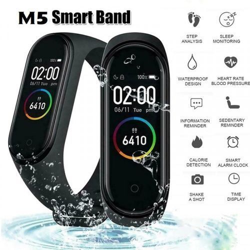 M5 Smart Band Bracelet Smartwatch Fitness Tracker - Noire| Fiche Technique et Prix au Maroc