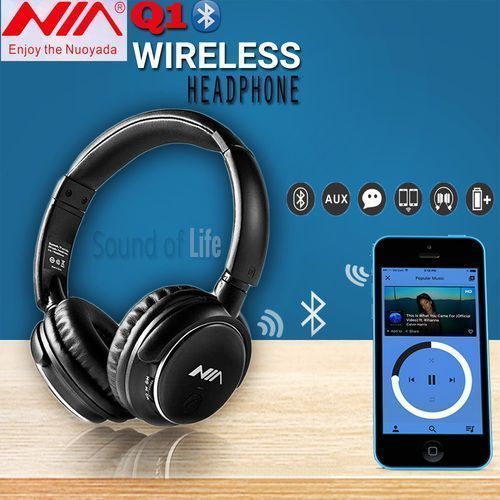Nia Casque Wireless Bluetooth Android - Apple Avec Lecteur Micro SD - FM Radio _noir| Fiche Technique et Prix au Maroc