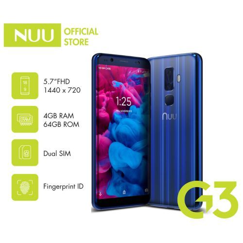 Nuu Mobile NUU G3 Smartphone - 4GB RAM +  64GB ROM - 5.7“ HD Big Screen-intl| Fiche Technique et Prix au Maroc