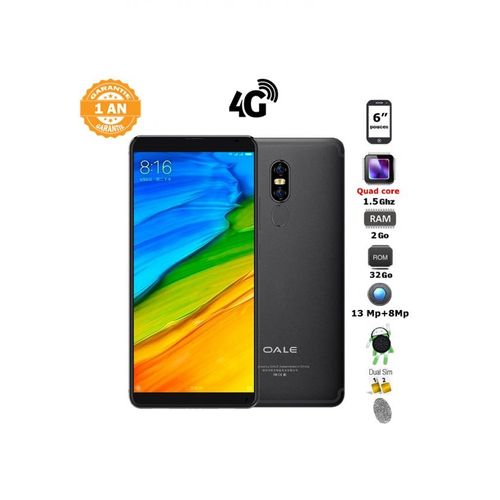 Oale Apex 1 6“ HD (2GB, 32GB ROM) Android 8.1 13MP +8MP - Noir| Fiche Technique et Prix au Maroc