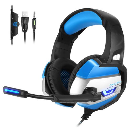 Onikuma K5 3.5mm Gaming, stéréo, basse profonde jeu casque avec Micro LED Lumière, PC, PS4, XBOX| Fiche Technique et Prix au Maroc