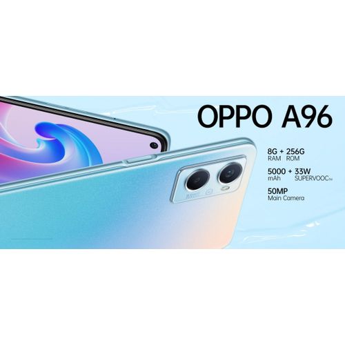 Oppo A96 - 6.59“ FHD+  (8Go, 256Go) 50MP- Snapdragon - Android 11.0 - Bleu| Fiche Technique et Prix au Maroc