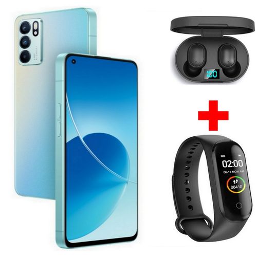 Oppo RENO 6Z - 5G - 6,4 “Full HD +  (8Go, 128 Go) 64MP -  - AURORA +Kit + Band| Fiche Technique et Prix au Maroc