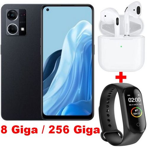 Oppo RENO 7 - 6,4“ - 8Go RAM + 256Go ROM + Kit + Smart Band + Noir| Fiche Technique et Prix au Maroc