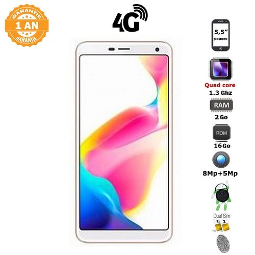 Oale P1 5.5“  (2GB, 16GB ROM) Android 8.0 8MP + 5MP - Rose Gold| Fiche Technique et Prix au Maroc