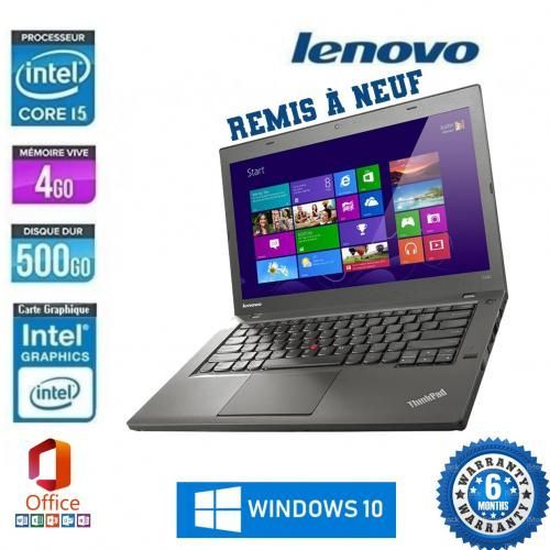 Lenovo PC Thinkpad-T440S Core i5-4eme 14Pouce RAM 4GB 500 HDD -Remis a Neuf| Fiche Technique et Prix au Maroc