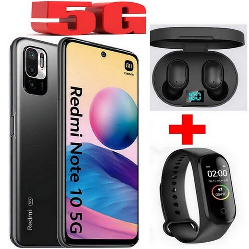 XIAOMI Redmi Note 10 - 5G  (4Go, 128Go) 48MP+2MP+2MP - Android - Gris +Kit+ Band| Fiche Technique et Prix au Maroc
