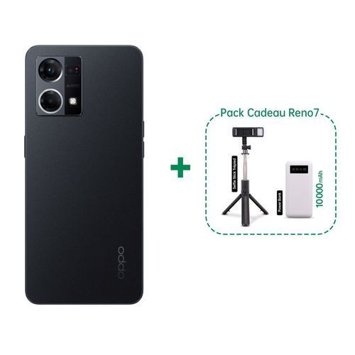 Oppo RENO 7 - 6,4“ - 8Go RAM + 256Go ROM - Cosmic  Black| Fiche Technique et Prix au Maroc