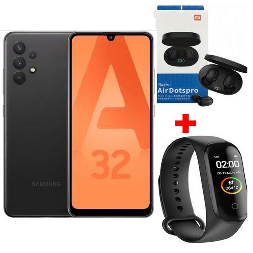 Samsung Galaxy A32 ( 6 GB + 128 GB ) - 64 MP - 6.4“- 5,000mAh - Noir + Kit + Montre| Fiche Technique et Prix au Maroc
