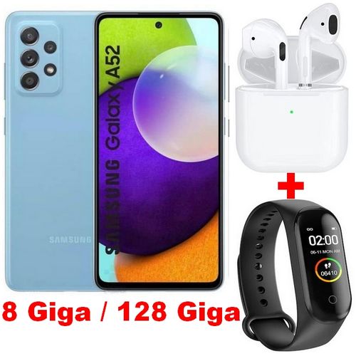 Samsung Galaxy A52 - 6.5’’ - (8GB - 128GB)  -64MP+12MP+5MP+5MP/32MP+Kit + Band-Bleu| Fiche Technique et Prix au Maroc