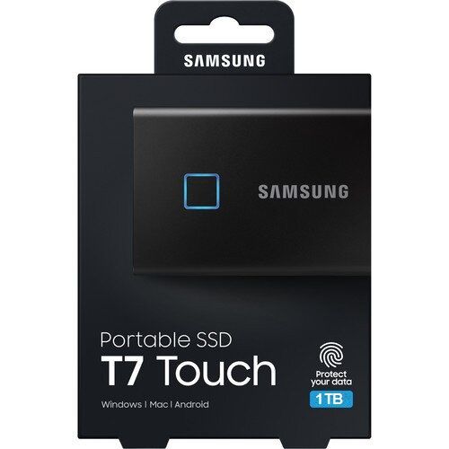 Samsung Original SSD Externe T7 Touch - Sécurisation par empreinte digitale USB 3.2 1TB -1000 Go (Noir)| Fiche Technique et Prix au Maroc