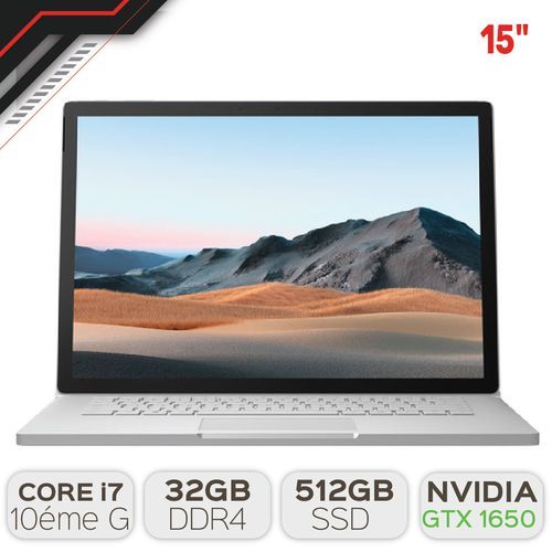 Surface Book 3 I7 10éme /  32Go DDR4 / 512Go SSD / GTX 1650 4Go| Fiche Technique et Prix au Maroc