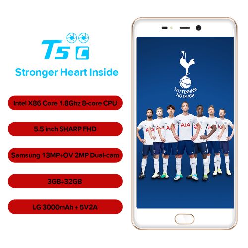 Leagoo T5c - 5.5“ - 4G/Dual SIM -32Go - 3Go - Android - Gold| Fiche Technique et Prix au Maroc