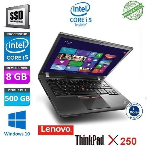 Lenovo ThinkPad X250, Intel Core i5 - 5eme génération,RAM 8Go,  500Go -REMIS A NEUF| Fiche Technique et Prix au Maroc