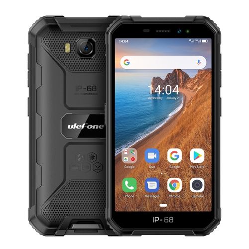 Ulefone Armor X6 Rugged Phone, 2GB+16GB, 5.0 Inch Android 9.0, 4000mAh Battery, 3G Smartphone - Black| Fiche Technique et Prix au Maroc
