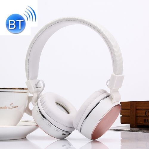 Universal SH-16 Headband Folding Stereo Wireless Bluetooth Headphone Headset, Support 3.5mm Audio & Hands-free Call & TF Card &FM, for iPhone, iPad, iPod, Samsung, HTC, Sony, Huawei, Xiaomi and other Audio Devices(Rose Gold)| Fiche Technique et Prix au Maroc
