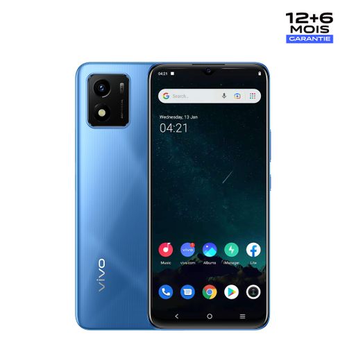Vivo Y01 (2Go,32Go) 5000mAh - Bleu saphir + Cadeaux (Écouteurs)- 1 an de Garantie| Fiche Technique et Prix au Maroc