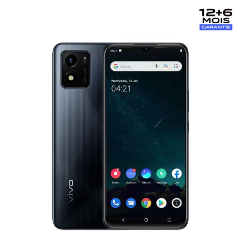 Vivo Y01 (2Go,32Go) 5000mAh - Noir élégant + Cadeaux (Écouteurs)| Fiche Technique et Prix au Maroc
