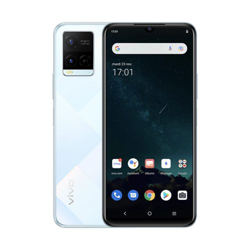 Vivo Y21 (4+1/64) 5000mAh Diamant brillant + Cadeaux (Booknote + écouteurs)- 1 an de Garantie| Fiche Technique et Prix au Maroc