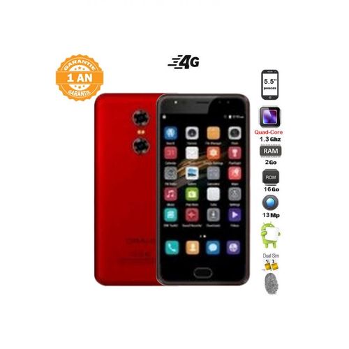 Oale X2 - 4G/Dual SIM - 16Go - 2Go - Android - Rouge| Fiche Technique et Prix au Maroc