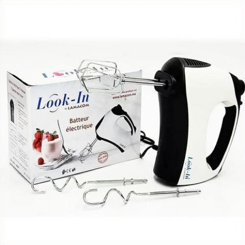 Lamacom Batteur électrique look in 5 Vitesses  300 Watt plus 2 Fouets et Crochets| Fiche Technique et Prix au Maroc