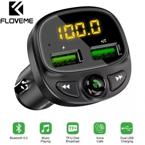 Floveme Chargeur De Voiture USB Duel, Bluetooth, FM, Kit Main Libre| Fiche Technique et Prix au Maroc