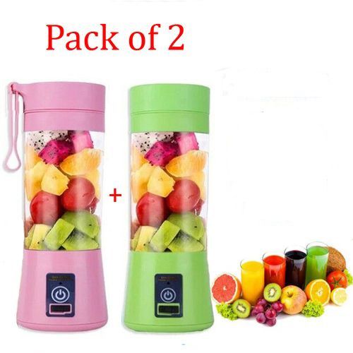 2 Mixeur Melangeur Jus Fruit, Portable,Rechargeable,USB - 380ml| Fiche Technique et Prix au Maroc