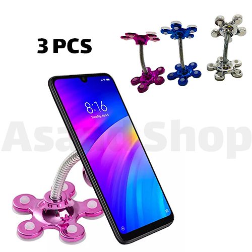3 Support de téléphone de voiture rotatif à 360 °, ventouse magique fleur , aucune Trace  , 3 PCS| Fiche Technique et Prix au Maroc