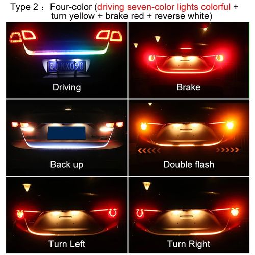 Bande d’éclairage LED multicolor du coffre de voiture, feu arrière 12V RGB 120cm IP67| Fiche Technique et Prix au Maroc