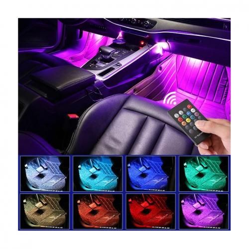 Bande lumineuse LED RGB 24/36/48 avec télécommande vocale sans fil, éclairage d’ambiance décoratif pour voiture| Fiche Technique et Prix au Maroc