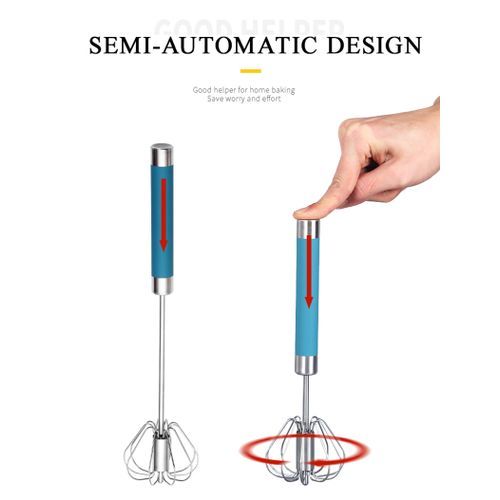 batteur à œufs semi automatique 304 fouet à œufs en acier inoxydable mélangeur à main manuel auto-tournant agitateur à œufs accessoires de cuisine outils à œufs| Fiche Technique et Prix au Maroc