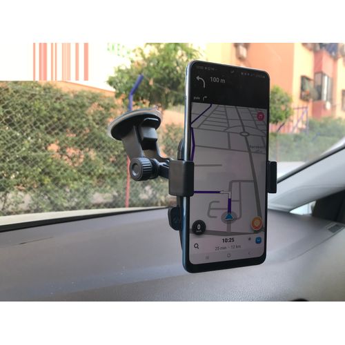 Support téléphone voiture - pare-brise - noir| Fiche Technique et Prix au Maroc