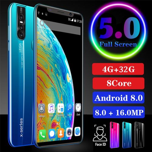 X27 New5.0 Inches HD Screen 4000mAh 8.0 Octa-Core Dual-SIM 8+16mp Camera Smartphone With Face Recognition Green| Fiche Technique et Prix au Maroc