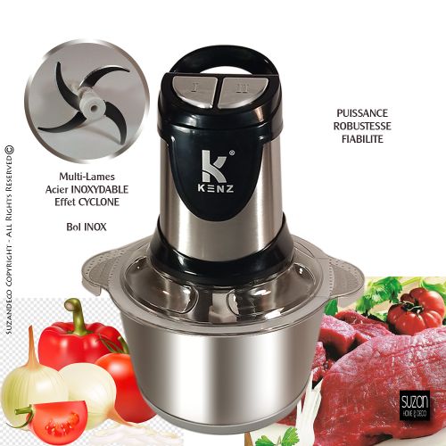 Kenz Creative Chopper Hachoir Elec INOX Type Canon Cyclone Effect Prix Pas Cher| Fiche Technique et Prix au Maroc