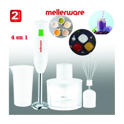 Mellerware Robot Mixeur plongeant MHM-404 - 400w + accessoires - 2ans de garantie| Fiche Technique et Prix au Maroc