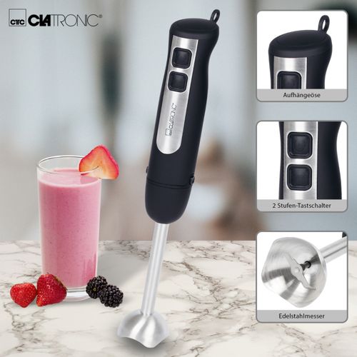 Clatronic Mixeur plongeant avec manche ergonomique Moteur 800 W Amovible Acier inoxydable| Fiche Technique et Prix au Maroc
