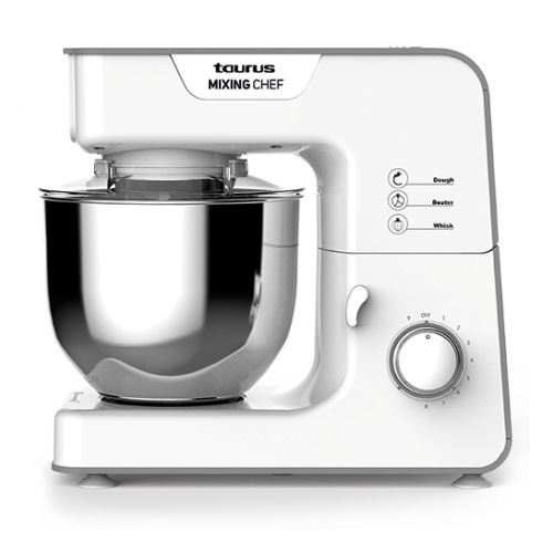 Taurus Nouveau Mixing Chef Robot pétrin multifonctions gris ,1000W, 6 vitesses+turbo ,Bol inox 5,5L + accessoires| Fiche Technique et Prix au Maroc